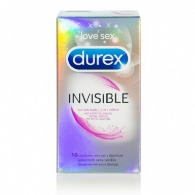Durex Invisible Condooms Extra Glijmiddel (10 stuks)