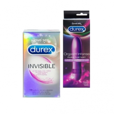 Invisible Fantasy (Invisible condooms extra glijmiddel 10 stuks + Pure Fantasy)