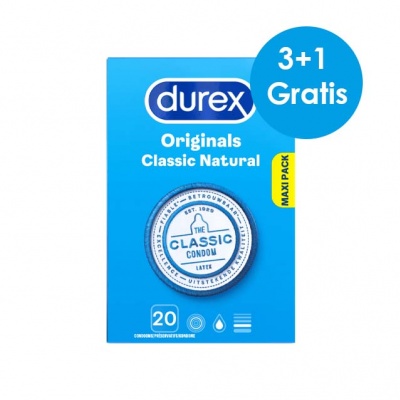Durex Originals Classic Natural condooms Maxi Pack (60st. + 20st. GRATIS)