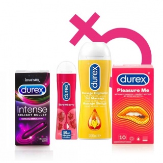 Durex Pakket voor haar (Delight - Sweet Strawberry - 2in1 sensual - Pleasure me )