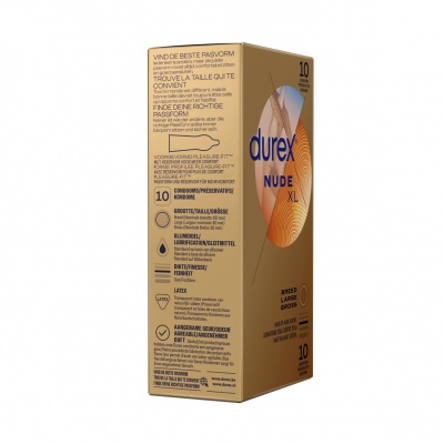 Durex Nude XL Condooms huid-op-huid Gevoel Extra Dun 60mm (latex) (40st. + 10st GRATIS)