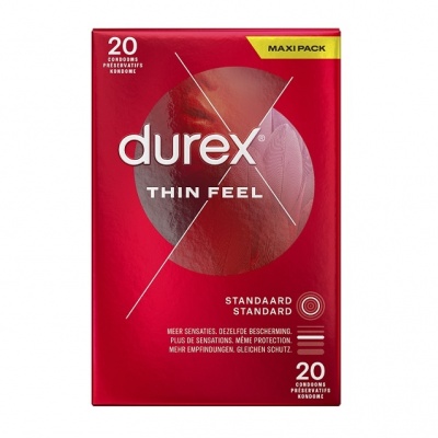 Durex Thin Feel Condooms Maxi Pack (2 x 20st + GRATIS Warming 50ml.)