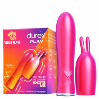 Durex Play Vibe & Tease ( 2 in1 Vibrator en Teaser Tip + Gratis glijmiddel)