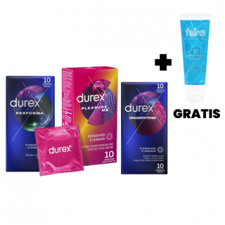 Durex Combinatiepakket (3x 10 stuks + Gratis glijmiddel)