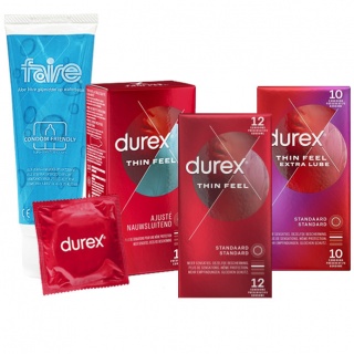 Durex Ultra Dun pakket — 32 condooms + 100ml