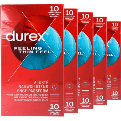  Durex Feeling Thin Feel Condooms Nauwsluitend (40st. + 10st. GRATIS)