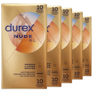 Durex Nude XL Condooms huid-op-huid Gevoel Extra Dun 60mm (latex) — 40st. + 10st GRATIS