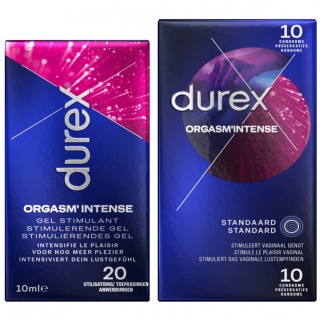 Durex Orgasm' Intense Condooms — 10 stuks + Gel 10ml