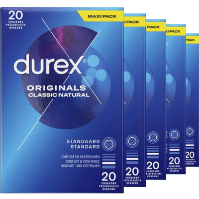 Durex Originals Classic Natural condooms Maxi Pack (80st. + 20st. GRATIS)