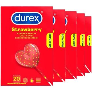 Durex Condooms Aardbeiensmaak  &mdash; 80st. + 20st. GRATIS