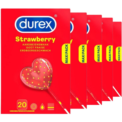 Durex Condooms Aardbeiensmaak  (80st. + 20st. GRATIS)