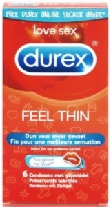 Durex Emoij Feel Thin, 11,5 12 cm, gevoelige huid, feeling sensitive, nummer 1, 20 stuks